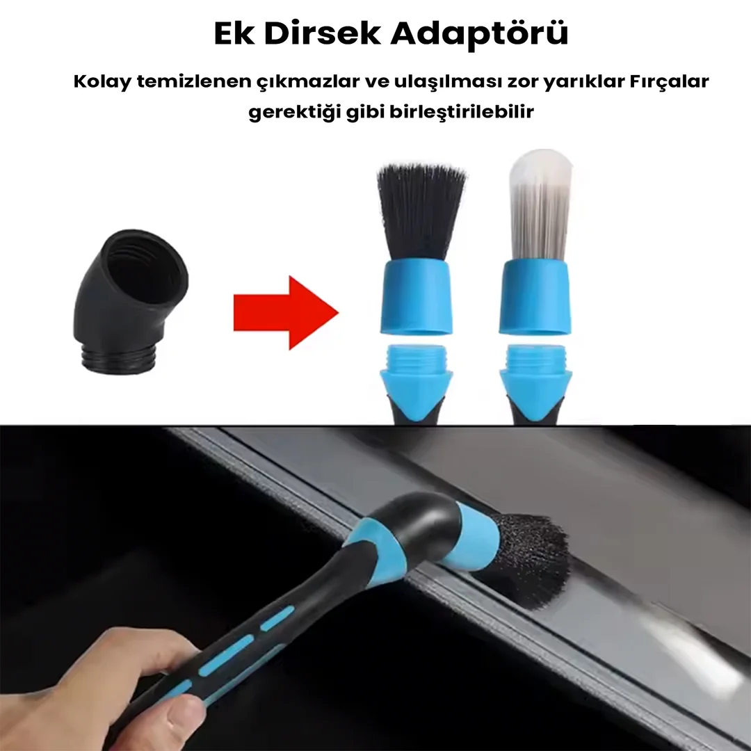 8 Parça Detay Fırça Seti Oto Temizlik Fırçası Schön Weiter 6 Adet