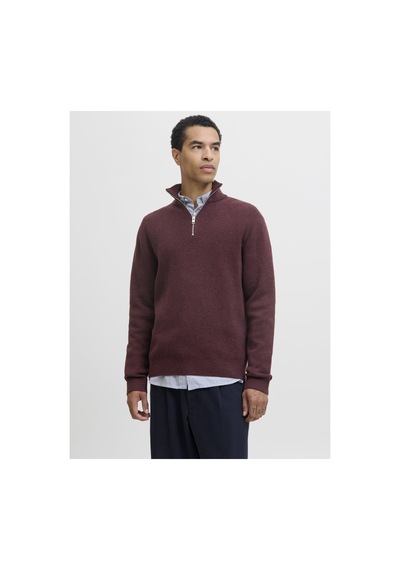 Jack & Jones Jprblamılano Yarım Fermuarlı Örme Kazak 12259664 Bordo