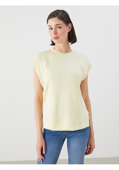 Lcwaıkıkı Classic Sarı Oversize Soft Touch Kadın Tişört