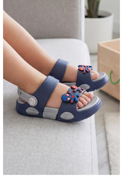 Supernova Ultra Konfor Çift Tabanlı Ortopedik Bebek Ve Çocuk Sandalet Terlik 31-36 Beden Lacivert