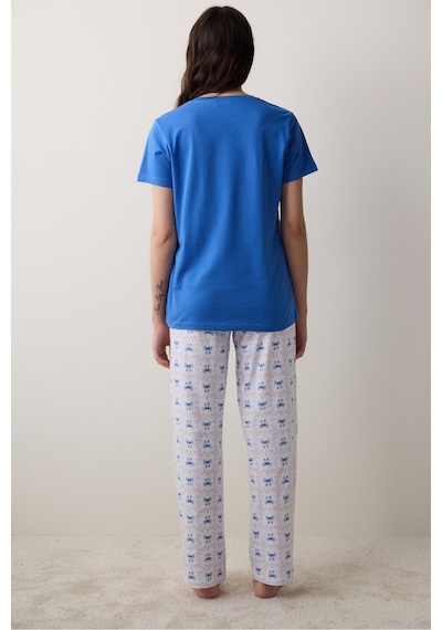 Penti Fancy Bows Pantolon Mavi Pijama Takımı Mavi