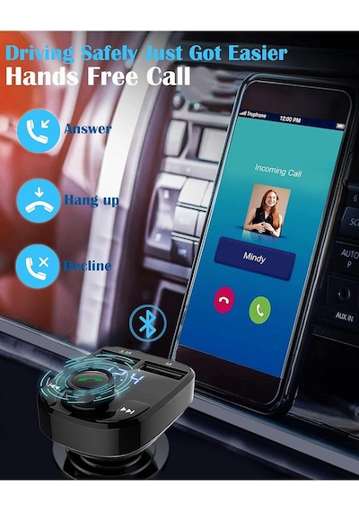 Çakmaklık Girişli X8 Bluetooth Araç Kiti Şarj Cihazı Araç Fm Transmitter Usb Mp3 Sd Kart Müzik Çalar