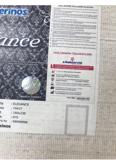 Merinos Halı Elegance 74427 070 Serisi Akrilik Salon Oturma Yatak Odası Halısı Kahve