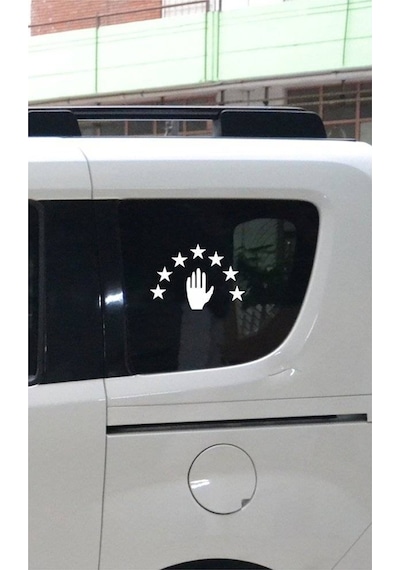 Abhaz Bayrak Araba Sticker Etiket Beyaz 16 Cm 2 Adet