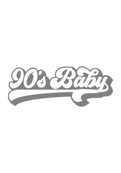 90's Baby Araba Sticker 17x17 Cm Gri