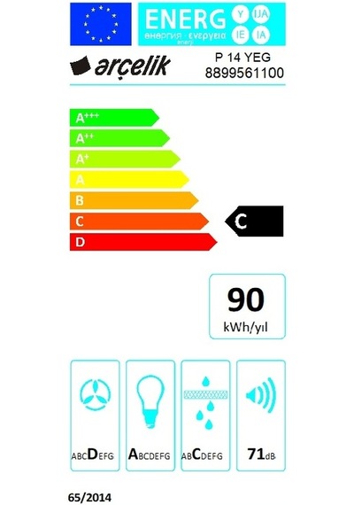 Arçelik P 14 YEG Antrasit Davlumbaz
