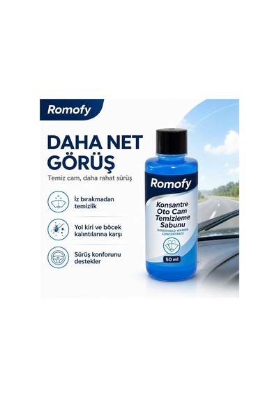 Konsantre Oto Cam Suyu Pratik Tek Kullanımlık Silecek Suyu 50ml