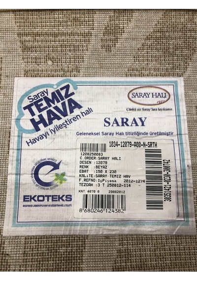 Saray Halı Klasik 12079 A 150X230 Krem Vizon 4 M2 Halı !
