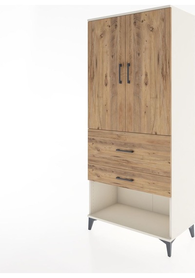Hyperion Dolap Tek Raflı 2 Çekmeceli Tek Askılı 88x44x195 Ayt... Aytaşı