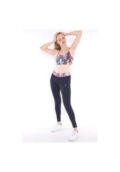 Escetic Kadın Açık Lacivert Spor Tayt Büstiyer Takım, Fitnes, Yoga, Bra-4301 - M Lacivert