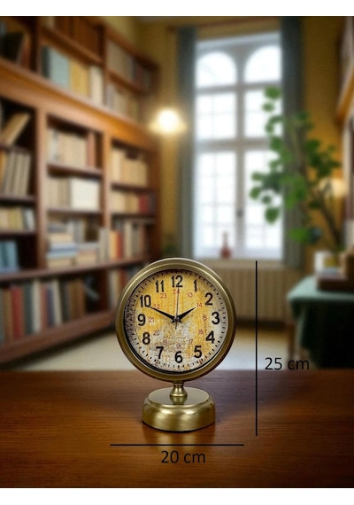 Antique Touch 25x20 Eskitme Metal Masa Saati Çok Renkli