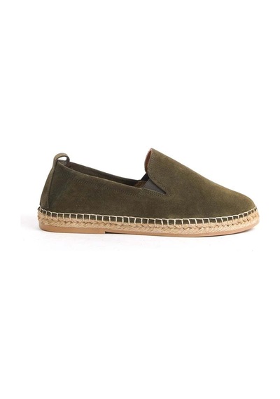Mubiano Hakiki Deri Summer Erkek Jüt Taban Haki Süet Espadril & Loafer -mssr1120-hk Haki