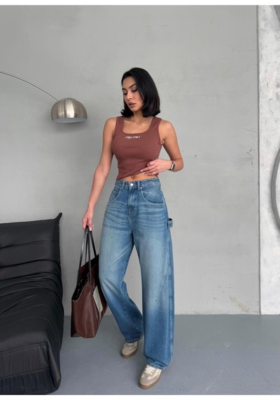 Baloon Fit Dikiş Detaylı Balta Cepli Tint Mavi Jean Mavi+tint Baloon Fit Dikiş Detaylı Balta Cepli Tint Mavi Jean Mavi+tint