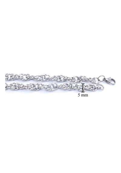 Ferizz 316l Çelik Samanyolu Unisex Zincir Kolye 60 Cm Zn-283 Gri