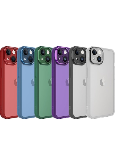 Apple Uyumlu iPhone 14 Plus Kılıf Kamera Korumalı Transparan Zore Post Kapak Derin Mor