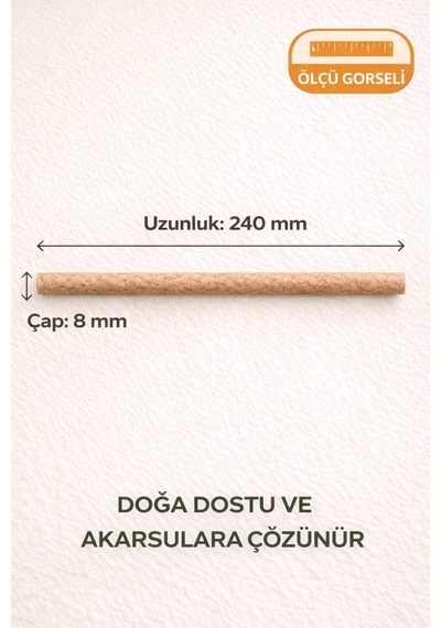10'lu Wastepresso Ekolojik Pla Pipet 8x240 Mm Kompostlanabilir, Sargılı, Kahve Posalı