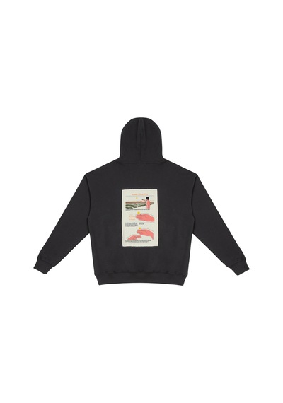 Beord Koyu Gri %100 Pamuk Kapüşonlu Sweatshirt Bhd1-145