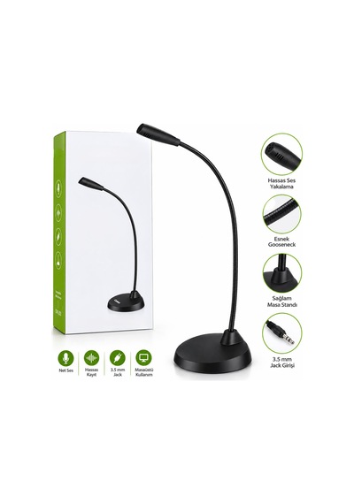 Multimedia Masaüstü Mikrofonu 3.5mm Jack Esnek Boyunlu Cm203