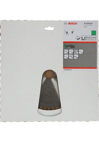 Bosch Optiline Wood 216x30mm 54Diş (GTS635-216) Daire Testere Bıçağı - 2608838411