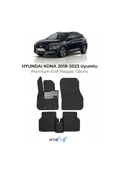 OtoCraft Hyundai Kona 2018-2023 Araca Özel 3d Havuzlu Eva Paspas Tam Set 5 Parça
