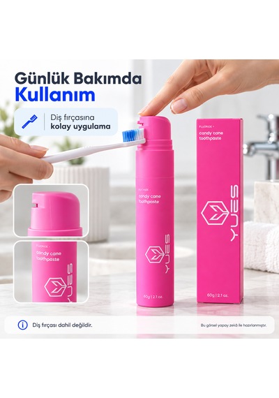 Yues Florürlü Pompalı Diş Macunu Candy Cane Aromalı 60 G Beyazlatma