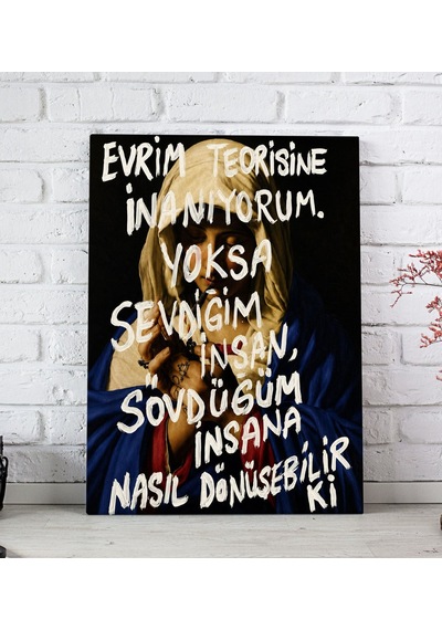 Bk Gift Vintage Klasik Sanat Esprili Sözlü Dekoratif Kanvas Tablo - 13 Çok Renkli