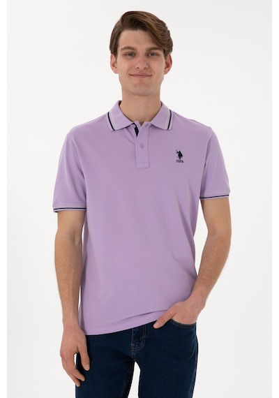 U.S. Polo Assn. Erkek Regular Fit Polo Yaka Lila Basic Tişört 50306011-VR034