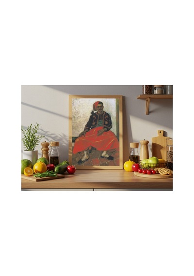 Van Gogh Van Gogh Oturan Zuav Çerçevesiz Poster 21x30 Cm A4 Tablo Van Gogh Post Empresyonizm