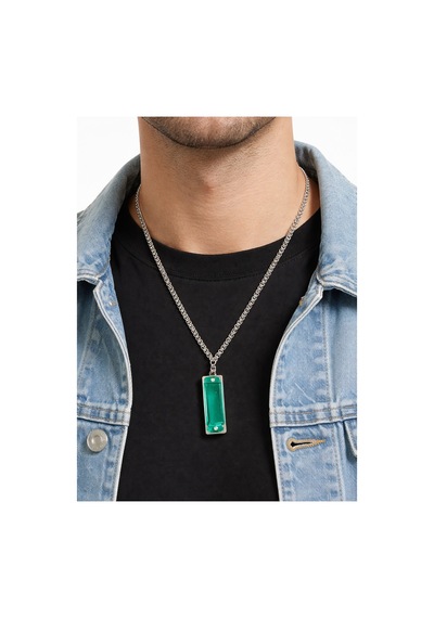 Unisex Yeşil Mızıka Kolye Metal 60 Cm Zincir Sesli Tasarım Aksesuar Çok renkli