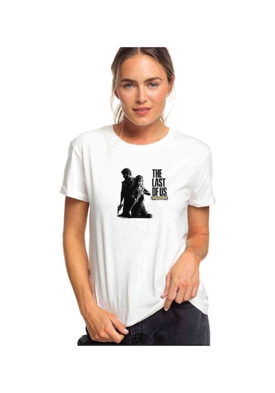 The Last Of Us Remastered Wallpaper Baskılı Beyaz Kadın Tshirt