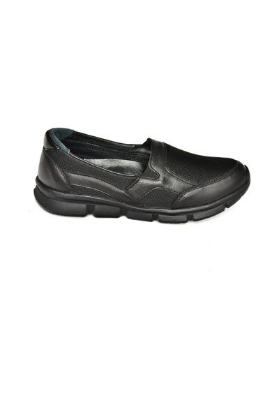 Fox Shoesp555070303 Siyah Hakiki Deri Comfort Ortopedik Taban Kadın Ayakkabı Siyah