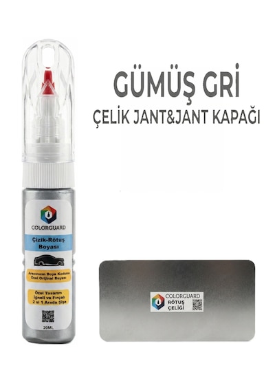 Gümüş Gri Çelik Jant-jant Kapağı İğneli Ve Fırçalı 2 Si 1 Arada Özel Tasarım Şişe Rötuş Boyası Ve Profesyonel Rötuş Çeliği Seti
