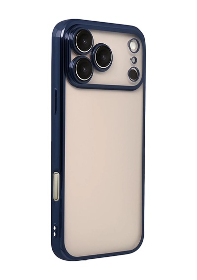 Apple iPhone Uyumlu  17 Pro Max Uyumlu Lensli Silikon - Lacivert