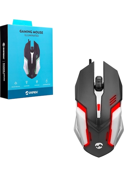 Everest Sm-g72 Usb Siyah-gümüş Işıklandırmalı Oyuncu Mouse Sm-g72