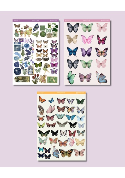 6'lı Kelebek Temalı Sticker Seti 12x17 Cm Bullet Journal,scrapbook,ajanda Ve Planlayıcı Diğer