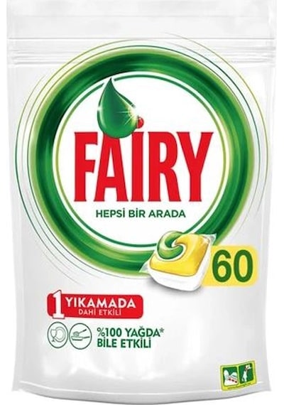 Fairy Hepsi Bir Arada Limon Kokulu Bulaşık Makinesi Deterjanı 3 x 60 Tablet