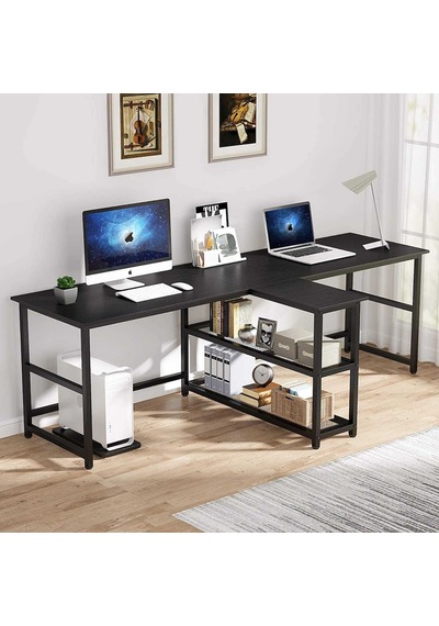 Zizuva  Zizuva Tasarım Kitaplıkla Bölmeli Modern 2 Kişilik Çalışma Masa  (541151256)