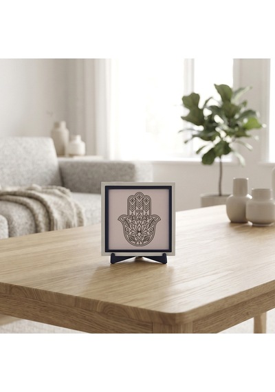 Fatma'nın Eli İkonlu Modern Dekoratif Obje, Ev Ve Ofisiniz İçin Modern Bir Aksesuar 10x10 Cm
