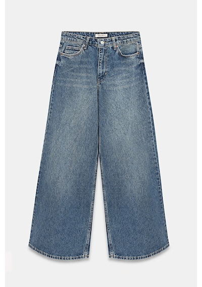 Sââde Kadın Yüksek Bel Wide Leg Bol Paça Jean Pantolon - '90 Vintage Mavi