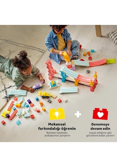 LEGO® DUPLO® Kasabası 3’ü 1 Arada Araçlarla Yaratıcı Rampalar 10478 - 3+ için Aksesuarlar İçeren Eğitici Oyuncak Yapım Seti (111P)