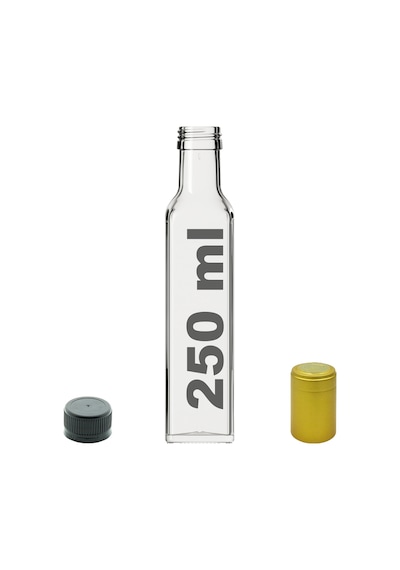 Afracam Maraska Şeffaf 250 ML Cam Şişe Kapak Kapüşon