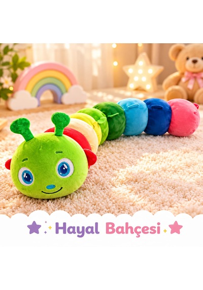 Tırtıl Peluş 90 Cm 02 - Çok Renkli