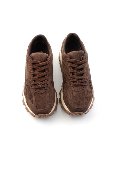 Bambi Kahve Süet Kadın Sneaker K01791731072 Kahve Rengi