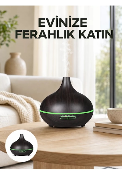 7 Renk Işıklı Ultrasonik Hava Difüzörü - Sessiz Ve Güvenli Kullanım Yeni Nesil
