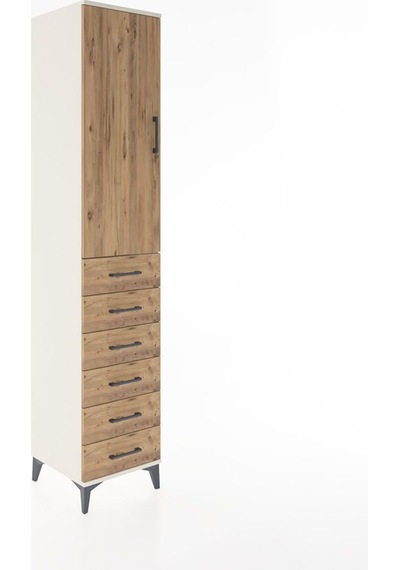 Hyperion Dolap 3 Raflı 6 Çekmeceli Tek Kapaklı 44x44x221 Aytaşı-çam Aytası