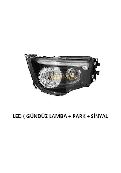 Far Sağ Mercedes Arocs Antos Euro 6 2020+ Manuel Siyah Çerçeve Led Drl Gündüz L. Park Sinyal 505883 Ayfar
