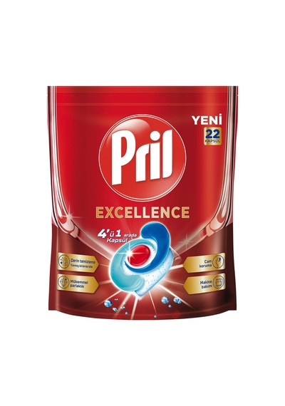 Pril Excellence Bulaşık Kapsülü 22'li 398,2 G 4 Adet
