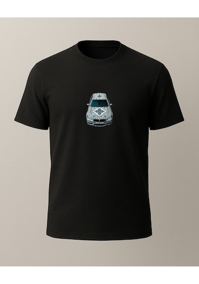Etnik F10x Baskılı T-shirt Siyah