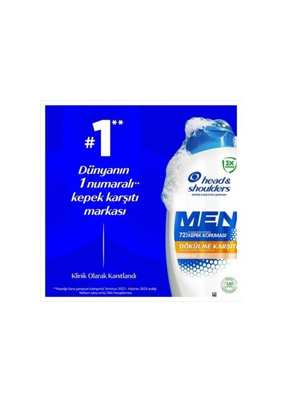 Kepeğe Karşı Etkili Kafein İçeren Dökülme Karşıtı Şampuan