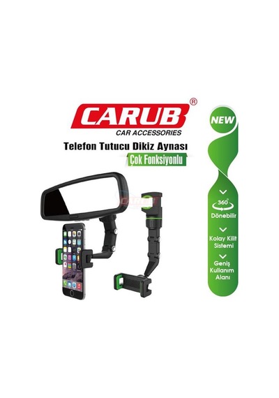 Carub Telefon Tutucu Dikiz Ayna Çok Fonksiyonlu 1 Ad Karışık